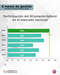 Aumentó participación de Cemento Vallemi en el mercado nacional